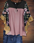 Mixed Floral Print Sleeve Tee