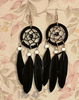Dreamcatcher Long Feather Fringe Boho Earrings