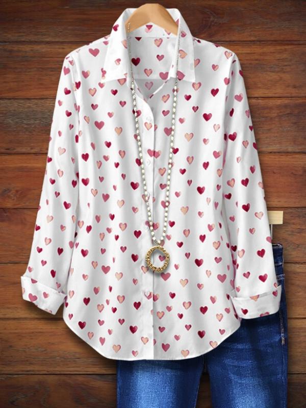 Heart Print Fashion Blouse