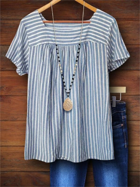 Striped Comfortable Casual Blouse