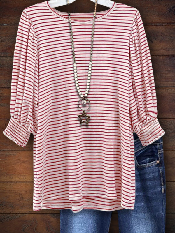 Classic Striped Casual Blouse
