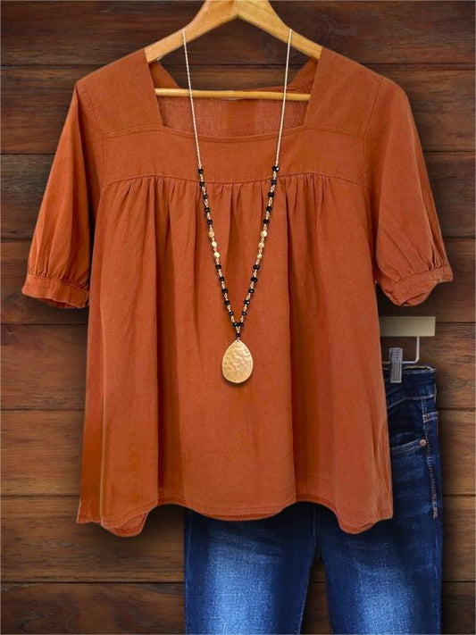 Solid Color Versatile Casual Blouse