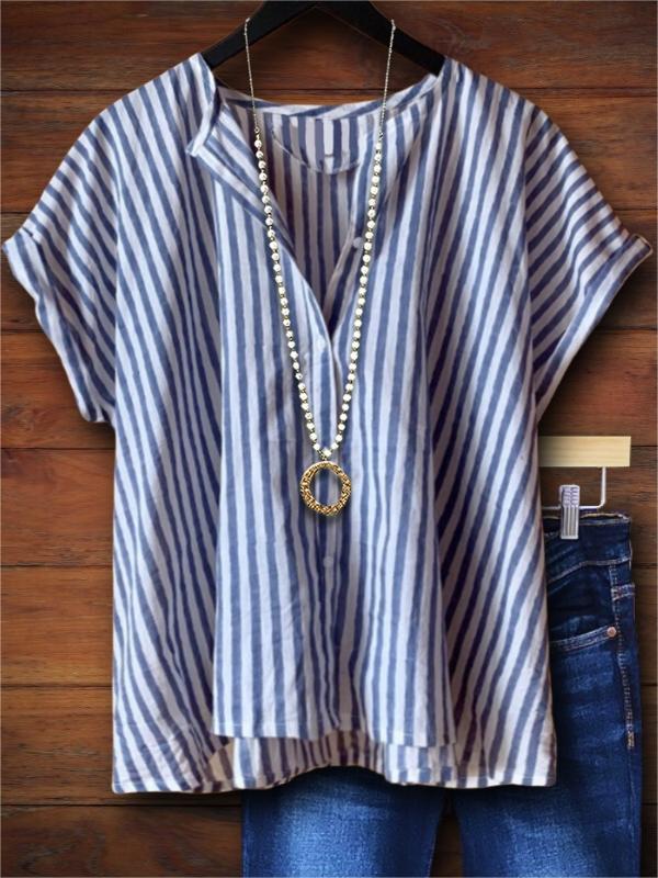 Striped Loose Casual Blouse