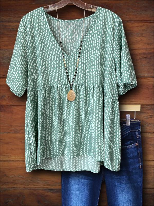 Dot Print Casual Blouse