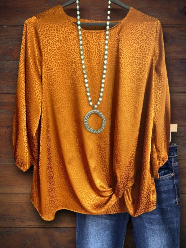 Burnt Orange Leopard Top