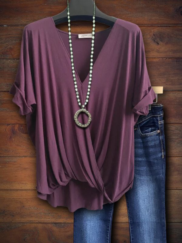 Cross My Heart Top in Purple