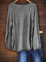 Leopard Print Patchwork Sweatshirt