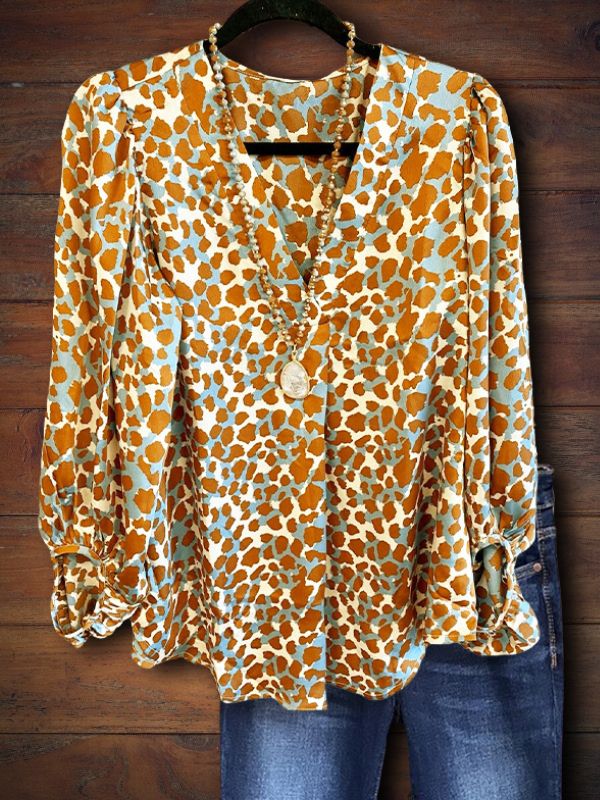 Multicolor Jaguar Print Blouse