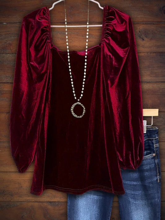 Vintage Velvet Ruched Top