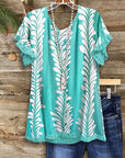 Tropical Twist Ruffled Sleeve Top