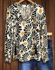 Boho V-Neck Long Sleeve Peasant Blouse