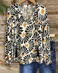 Boho V-Neck Long Sleeve Peasant Blouse