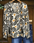 Boho V-Neck Long Sleeve Peasant Blouse