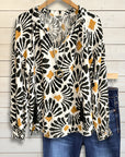 Boho V-Neck Long Sleeve Peasant Blouse