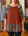 Patchwork Boho Ruffle Tee