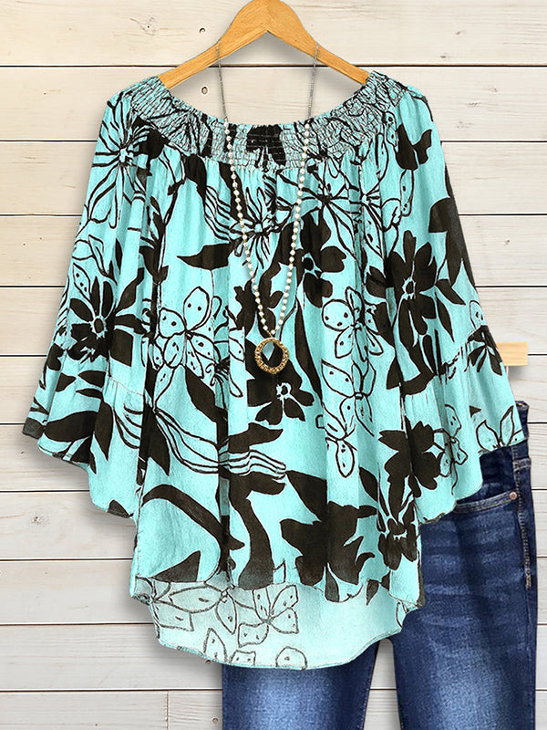 Tropical Dream Off-Shoulder Blouse
