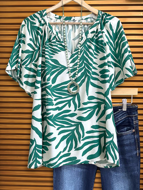 Palm Escape Short Sleeve Top