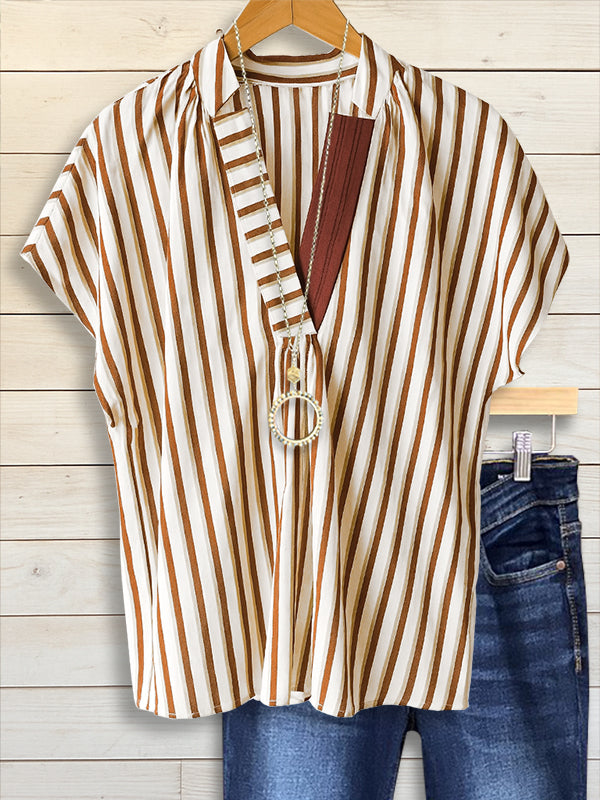 Sienna Striped V-Neck Blouse