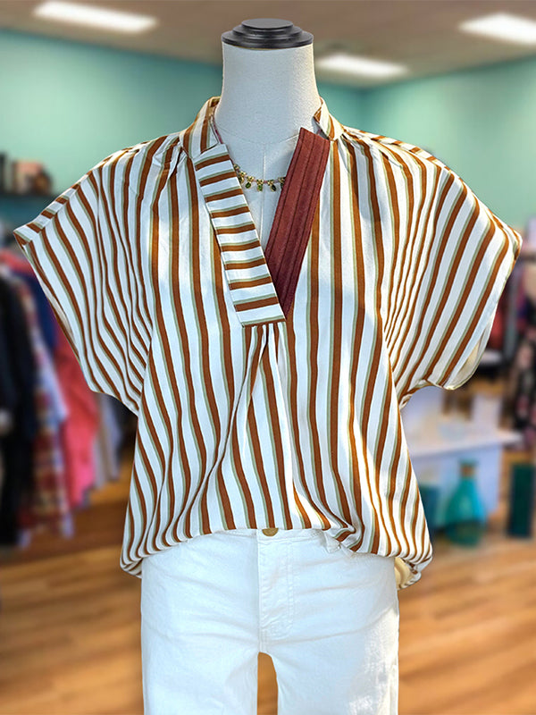 Sienna Striped V-Neck Blouse