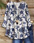 Indigo Garden V-Neck Tunic
