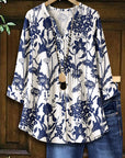 Indigo Garden V-Neck Tunic
