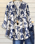Indigo Garden V-Neck Tunic