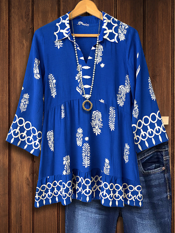 Sapphire Charm Embroidered Tunic