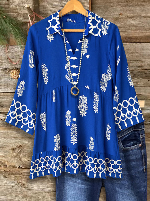 Sapphire Charm Embroidered Tunic