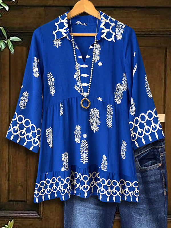 Sapphire Charm Embroidered Tunic