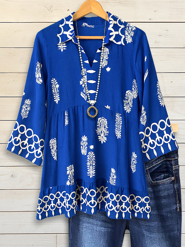 Sapphire Charm Embroidered Tunic