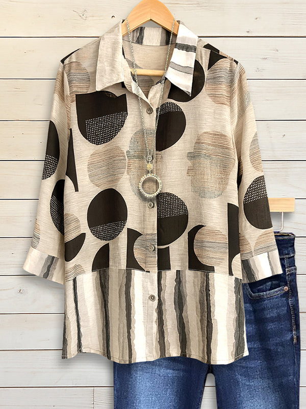 Mocha Modern Geometric Shirt