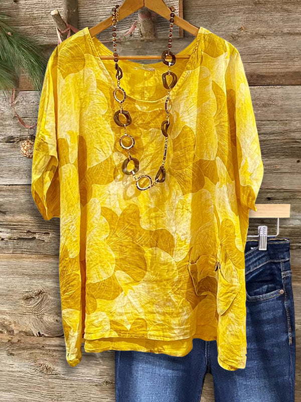 Lemon Glow Loose Floral Tee