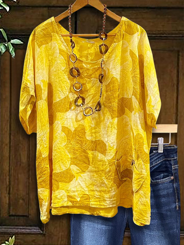 Lemon Glow Loose Floral Tee