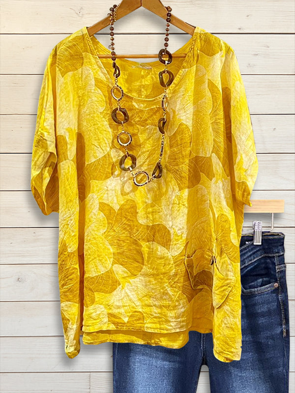 Lemon Glow Loose Floral Tee