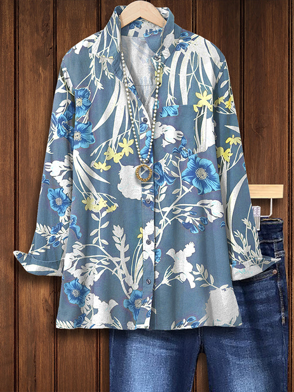 Meadow Song Button-Up Floral Shirt