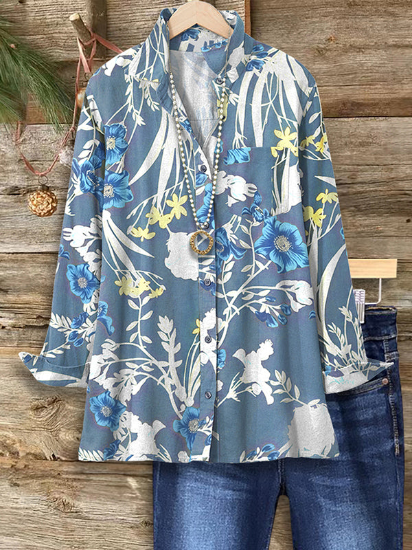 Meadow Song Button-Up Floral Shirt