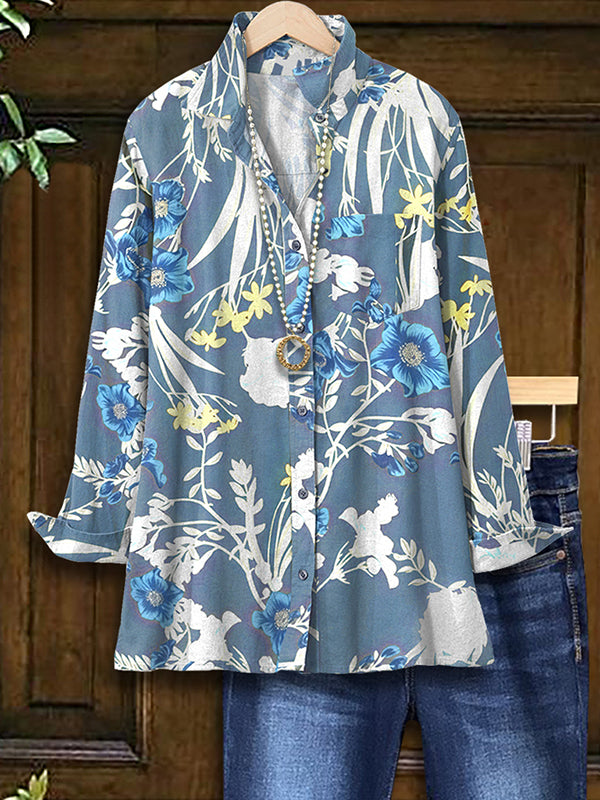 Meadow Song Button-Up Floral Shirt