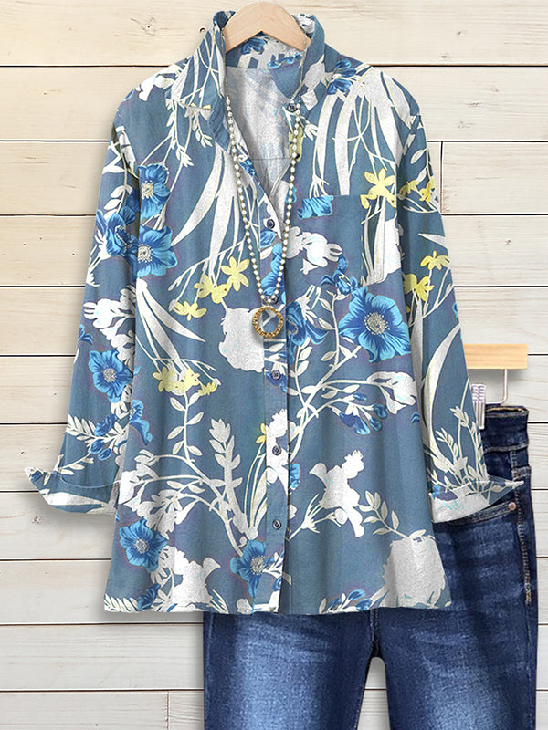 Meadow Song Button-Up Floral Shirt