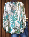 Island Whisper Tropical V-Neck Blouse