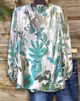 Island Whisper Tropical V-Neck Blouse