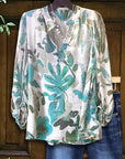 Island Whisper Tropical V-Neck Blouse