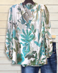 Island Whisper Tropical V-Neck Blouse