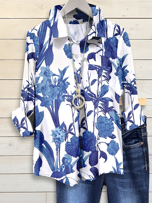 Indigo Garden Roll-Up Shirt