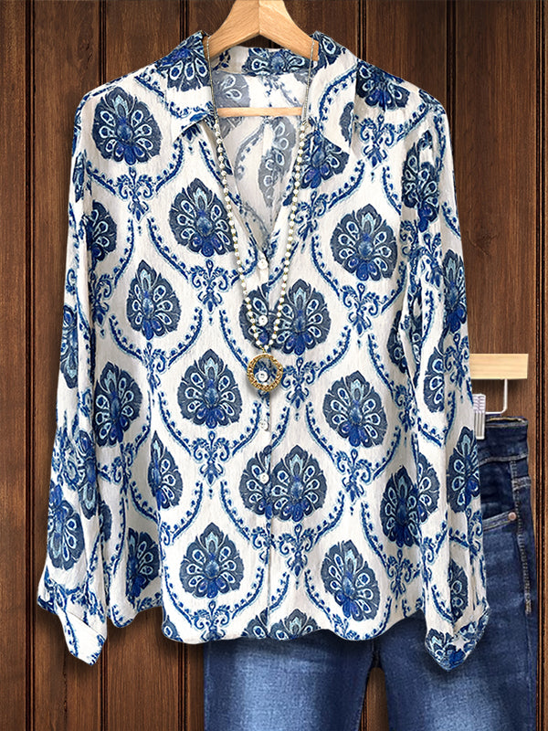 Sapphire Tile Boho Shirt