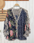 Mixed Bloom Patchwork Kimono Top
