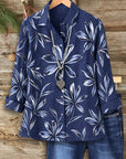 Navy Petal Print Shirt