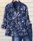 Navy Petal Print Shirt