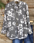 Monochrome Stripe Floral Shirt