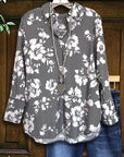 Monochrome Stripe Floral Shirt
