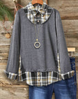 Plaid Layered Knit Top